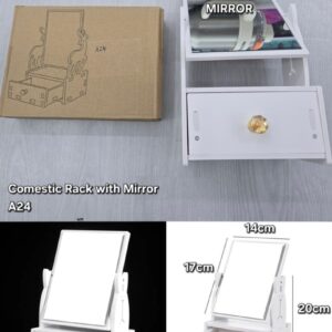 Comestic Rack with Mirror-White