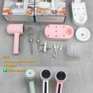 3in1 Wireless Electric Mixer Food Processor Garlic Chopper YYQ702A - Silver