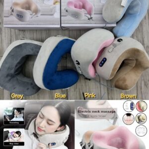 U-Shaped Massage Pillow - Light Blue